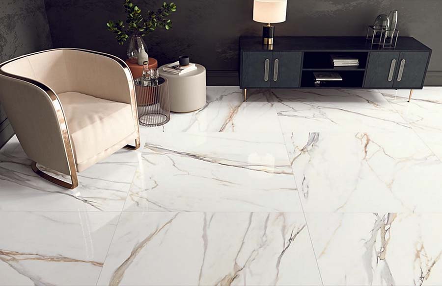 Timeless Elegance: Porcelain Tiles – Calacata Gold by Grespania